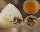 シーチキンと舞茸のチャーハン作り方1写真