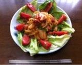 キムチ&スパムの焼うどん作り方4写真