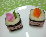 水玉リボンで✿フラワーギフトおにぎり✿作り方12写真