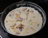 チキンとコーンのクリームスパ作り方2写真