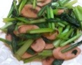 超簡単！小松菜と魚肉ソーセージの炒め物作り方5写真