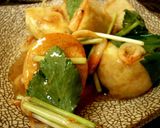 揚げ里芋の三つ葉ゆずこしょうあんかけ作り方4写真