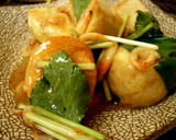 揚げ里芋の三つ葉ゆずこしょうあんかけ作り方4写真