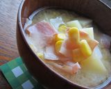 じゃがバタコーン✿のお味噌汁作り方5写真