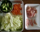 学校給食のアスパラとキャベツのソテー✽作り方1写真