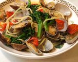 あさりと菜の花のパスタ。プチトマト入り。作り方11写真