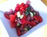 サラミと夏野菜の漬けサラダ(・し・)っ作り方5写真