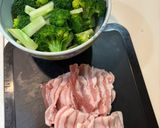 サラダ豆豚ばらブロッコリーのトマト煮込み作り方1写真
