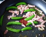スナップえんどうとベーコンの和風パスタ作り方5写真