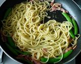 スナップえんどうとベーコンの和風パスタ作り方6写真