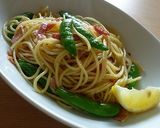 スナップえんどうとベーコンの和風パスタ作り方7写真
