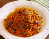 レンジで★牛肉とにんじんのチミチュリソース和え作り方4写真