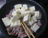 塩豆腐♪ひき肉と搾菜の炒め物作り方4写真