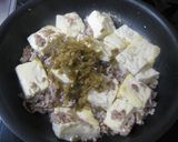 塩豆腐♪ひき肉と搾菜の炒め物作り方5写真