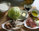 生ハムとお野菜もりもり牛乳パスタ作り方1写真