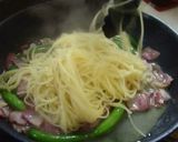 スナップエンドウとベーコンのパスタ作り方10写真