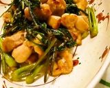 鶏と山菜のガーリック炒め作り方4写真