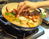 ソーセージとホタテのパエリア作り方4写真