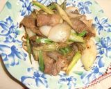 葉玉ねぎ・牛肉の辛味噌炒め作り方6写真