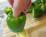 甘酢タレでトロ～り☆ピーマンの肉詰め♪作り方3写真