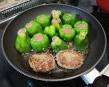 甘酢タレでトロ～り☆ピーマンの肉詰め♪作り方8写真