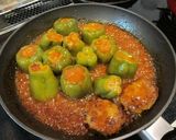 甘酢タレでトロ～り☆ピーマンの肉詰め♪作り方10写真