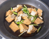 m麺つゆで簡単！厚揚げと豚肉の卵とじ作り方3写真