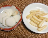 時短、サトイモと油揚げのお味噌汁作り方1写真
