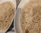 鶏もも肉とひら天のとろ〜り和風あんかけパスタ作り方1写真