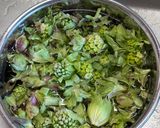 フキノトウの茎の天かす風ごはん作り方2写真