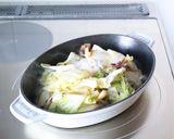 簡単おつまみ【白菜漬けの卵とじ】作り方2写真