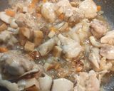 鶏もも肉とひら天のとろ〜り和風あんかけパスタ作り方7写真