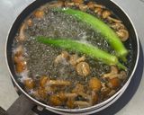 モロヘイヤとなめことおくらのごま味噌和え作り方2写真