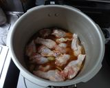 ホロホロ☆圧力鍋使用で鶏手羽元味噌煮作り方2写真