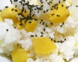 ほんのりお酒の香りのさつまいもご飯作り方3写真