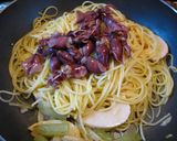 ホタルイカと春野菜の塩辛パスタ作り方4写真