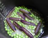 紫えんどう(グリーンピース)の豆ご飯作り方2写真