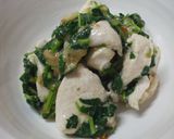柔らか鶏むね肉の　モロヘイヤ梅風味作り方9写真
