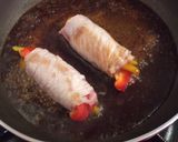 お弁当の彩りに♪パプリカの照り照り肉まき作り方3写真