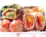 お弁当の彩りに♪パプリカの照り照り肉まき作り方4写真