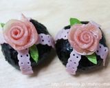 乙女なバラ＆レースのデコおにぎり♪作り方11写真