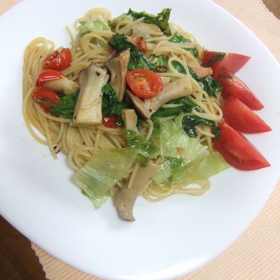 ミニトマト・レタスの夏のペペロンチーノ by syun mama