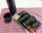 韓国料理 カラフル韓国のり巻き キムパブ作り方9写真
