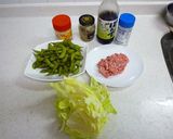 簡単　粒マスタードポン　de　豚挽き枝豆作り方1写真
