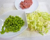 簡単　粒マスタードポン　de　豚挽き枝豆作り方2写真