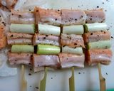 おつまみに！鮭ハラスの串焼き★ネギマ？作り方3写真