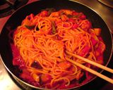 まかない仕様、夏野菜のトマトパスタ作り方6写真