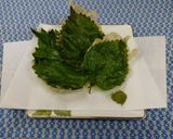抹茶塩でいただく♪信州産大葉の天ぷら🌱✨作り方6写真