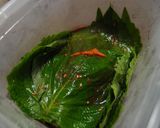 ケニプ(エゴマの葉)の醤油漬け作り方4写真