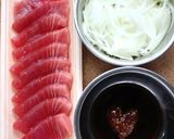 中華風　鮪と玉ねぎの漬け丼作り方1写真